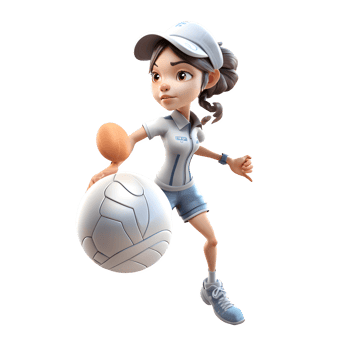 Kickin' It with 3D Cute Girl Soccer Player PNG Transparent Background