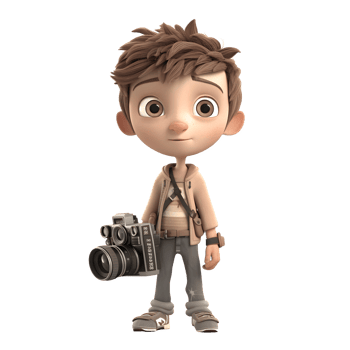 Children Capturing Images of Life and Nature PNG Transparent Background