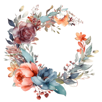 Rustic botanical frame with wildflowers and foliage PNG Transparent Background