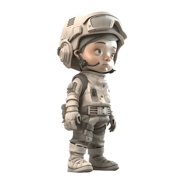 Military Hero 3D Army Man in Uniform on White Background PNG Transparent Background