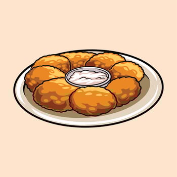 fried green tomato food vector