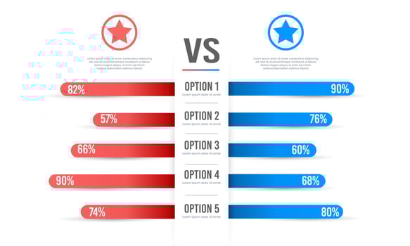 Infographic comparison table. comparison content. Vector illustration.