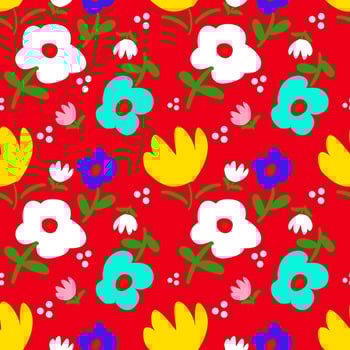 Simple shape floral seamless pattern background. vector