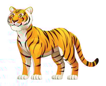 Tiger cartoon illustration isolated on white background vector