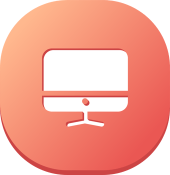 Computer icon in flat design style. Desktop monitor signs illustration. png