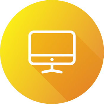 Computer icon in flat design style. Desktop monitor signs illustration. png