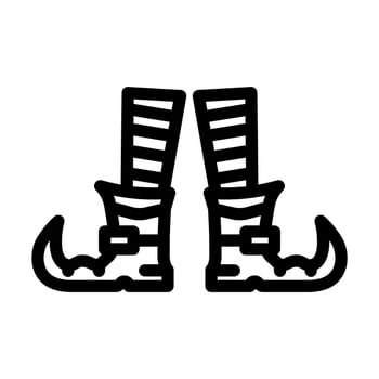 leg feet elf line icon vector illustration