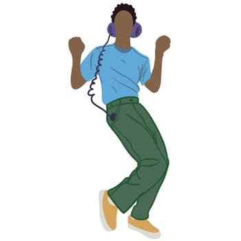Brown skin man dancing  ,good for graphic design resource vector