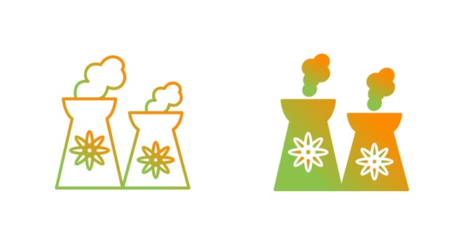 Nuclear Plant Vector Icon