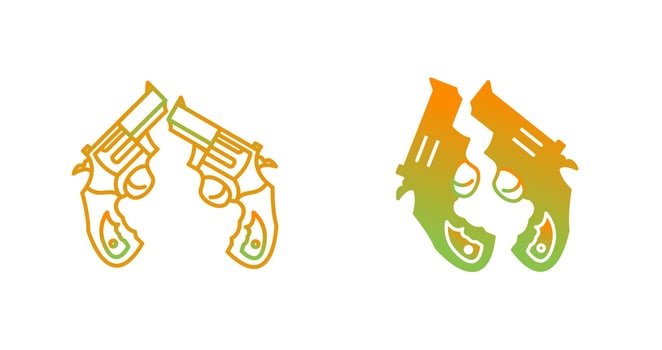 Two Guns Vector Icon