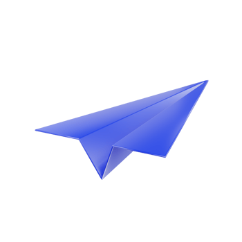 3D render Blue paper airplane icon, Send an email or message concept png
