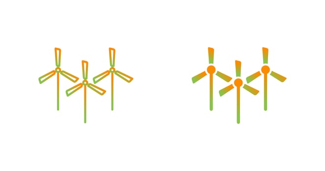 Multiple Windmills Vector Icon