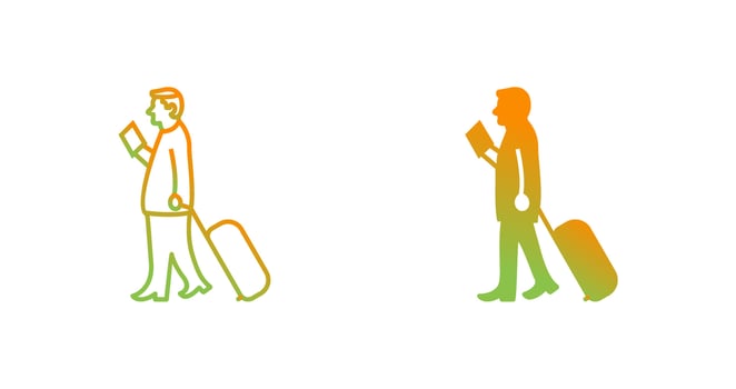 Walking with Luggage Vector Icon