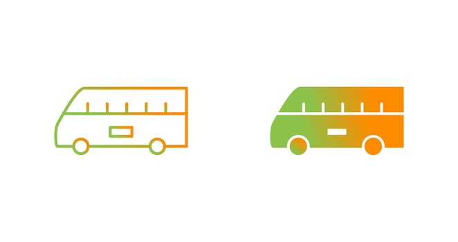 Bus on Airport Vector Icon