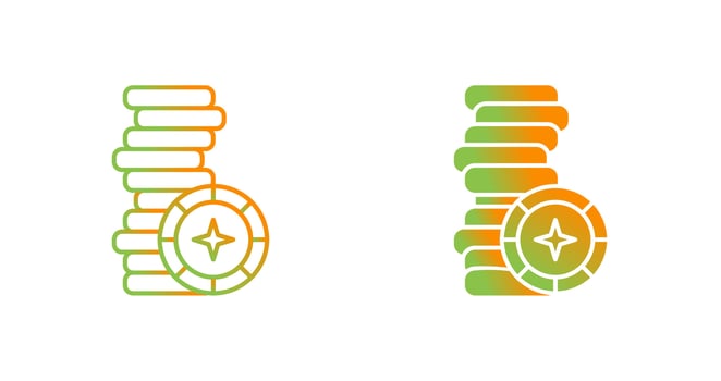 Poker Chips Vector Icon