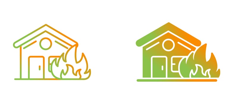 House On Fire Vector Icon