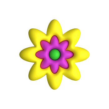3D flower isolated png