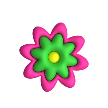 3D flower isolated png
