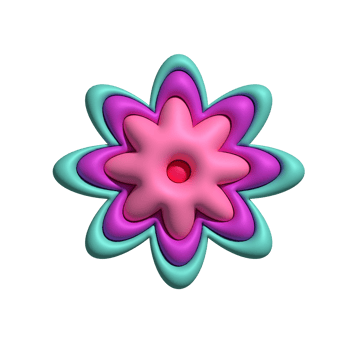 3D flower isolated png