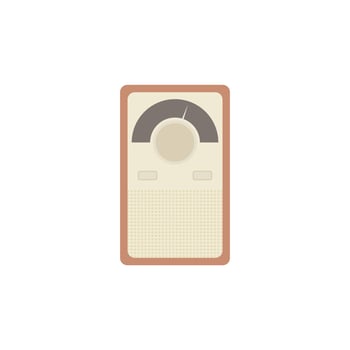 vintage tabletop radio flat design vector illustration. table top radio illustration isolated on white background
