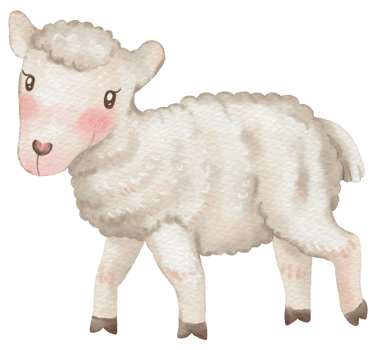Sheep cute animal watercolor character png