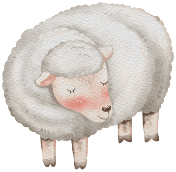Sheep cute animal watercolor character png