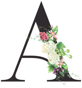 Alphabet and numbers Grape fruit watercolor, Wedding flower letter png
