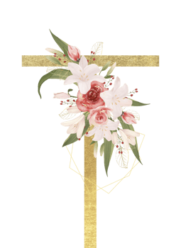 Alphabet and numbers gold watercolor, Wedding flower letter png