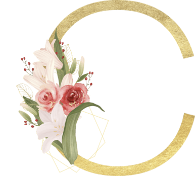 Alphabet and number gold watercolor, Wedding flower letter png