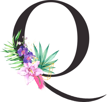 Alphabet and number Orchid flower watercolor wedding letter png