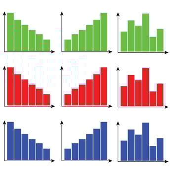 Set of diagram color flat vector