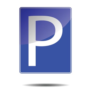 Parking sign icon vector