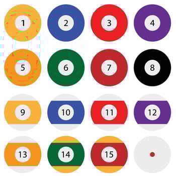 Set of billiard balls vector