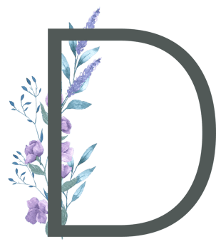 Modern Alphabet and number wildflower watercolor png
