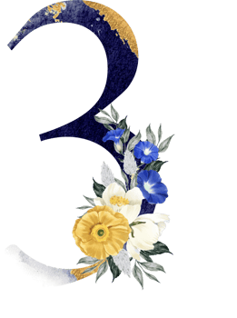 Alphabet and number flower watercolor wedding letter png