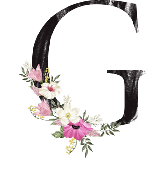 Alphabet and number flower watercolor wedding letter png
