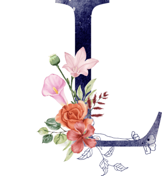 Alphabet and number flower watercolor wedding letter png
