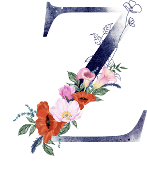 Alphabet and number flower watercolor wedding letter png