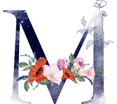 Alphabet and number flower watercolor wedding letter png