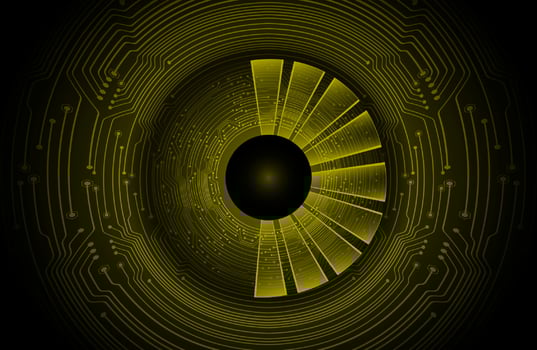 Modern Cybersecurity Eye on Technology Background vector