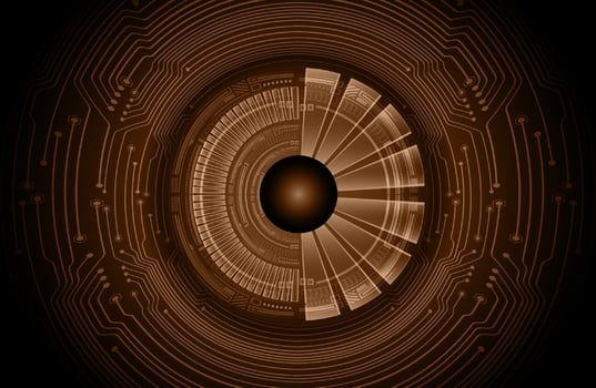 Modern Cybersecurity Eye on Technology Background vector