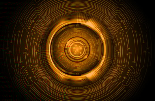 Modern Holographic Circle on Technology Background vector