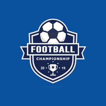Football soccer championship logo design vector
