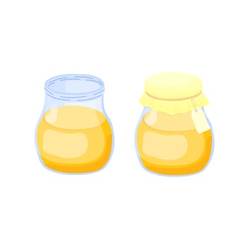 Honey in glass. vector