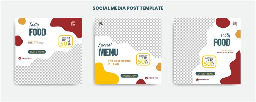 Food menu banner social media post. vector