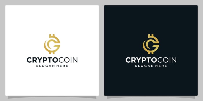 Crypto coin logo template with initial letter C. Vector Digital Money icon, Block chain, financial symbol. Flat style vector illustration