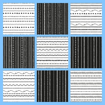 Set of black and white patterns. vector