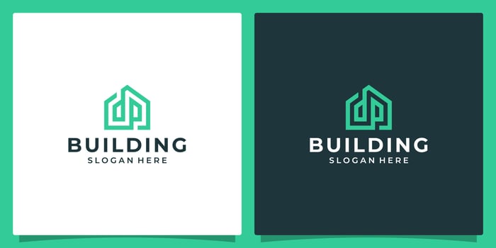 House building logo with initial letter d and b. Vector illustration graphic design in line art style. Good for brand, advertising, real estate, construction, building, and home.