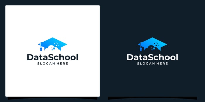 College, Graduation cap, Campus, Education logo design and digital cloud data logo illustration graphic design. vector
