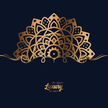 Luxury mandala background with golden arabesque pattern vector